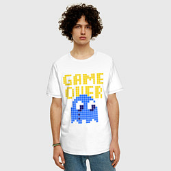 Футболка оверсайз мужская Pac-Man: Game over, цвет: белый — фото 2