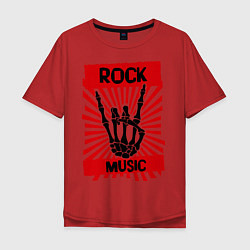 Мужская футболка оверсайз Rock music: bones