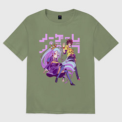 Футболка оверсайз мужская No Game No Life, цвет: авокадо