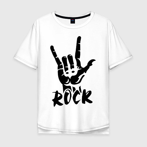 Мужская футболка оверсайз Real Rock / Белый – фото 1