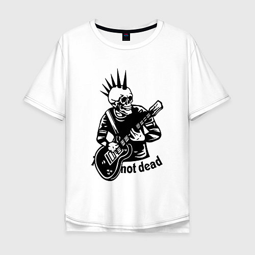 Мужская футболка оверсайз Punks not dead - motto / Белый – фото 1