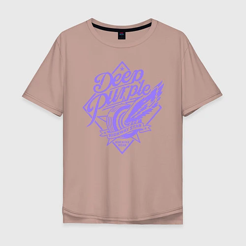 Мужская футболка оверсайз Deep Purple: Highway Star / Пыльно-розовый – фото 1