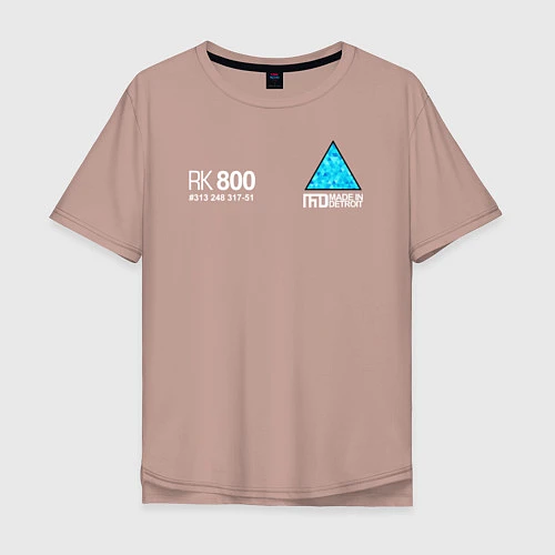 Мужская футболка оверсайз RK800 CONNOR / Пыльно-розовый – фото 1