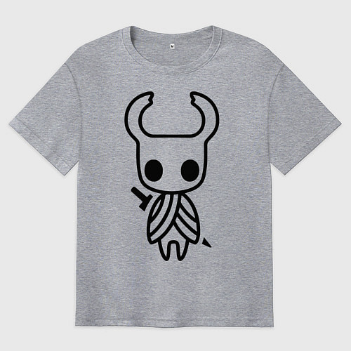 Мужская футболка оверсайз Hollow Knight / Меланж – фото 1