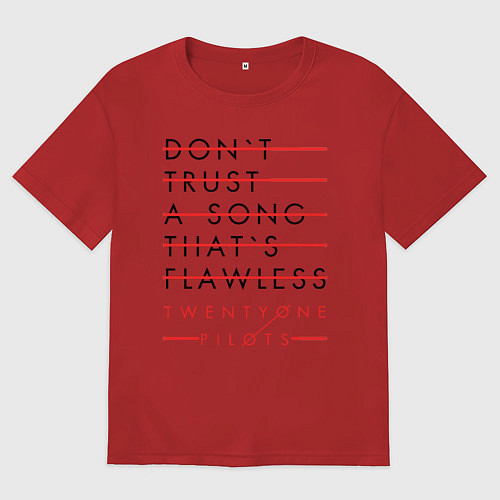 Мужская футболка оверсайз 21 Pilots: Don't Trust / Красный – фото 1