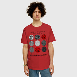 Футболка оверсайз мужская TOP: Blurryface, цвет: красный — фото 2