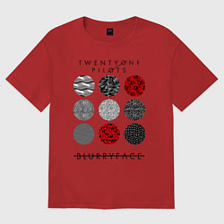 Футболка оверсайз мужская TOP: Blurryface, цвет: красный