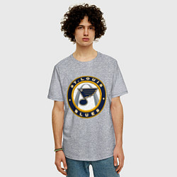 Футболка оверсайз мужская St Louis Blues, цвет: меланж — фото 2