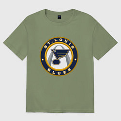 Футболка оверсайз мужская St Louis Blues, цвет: авокадо