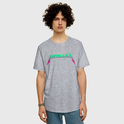 Мужская футболка оверсайз METALLICA / Меланж – фото 3