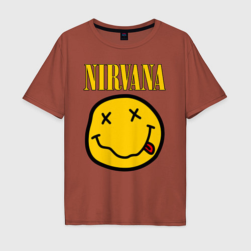 Мужская футболка оверсайз NIRVANA / Кирпичный – фото 1