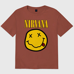 Футболка оверсайз мужская NIRVANA, цвет: кирпичный