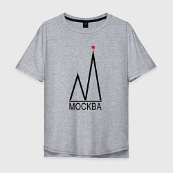 Мужская футболка оверсайз Москва-чёрный логотип-2