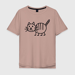 Мужская футболка оверсайз Рисунок кота