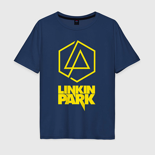 Мужская футболка оверсайз LINKIN PARK настраиваемый / Тёмно-синий – фото 1
