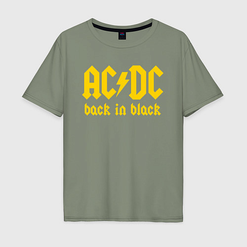 Мужская футболка оверсайз ACDC BACK IN BLACK / Авокадо – фото 1