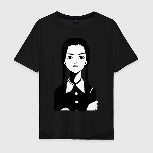 Мужская футболка оверсайз Wednesday Addams / Черный – фото 1