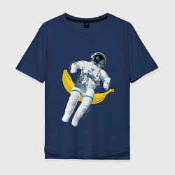 Мужская футболка оверсайз Космонавт на банане