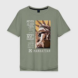 Мужская футболка оверсайз New York never sleep city