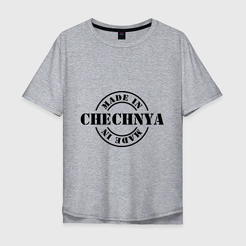 Мужская футболка оверсайз Made in Chechnya / Меланж – фото 1