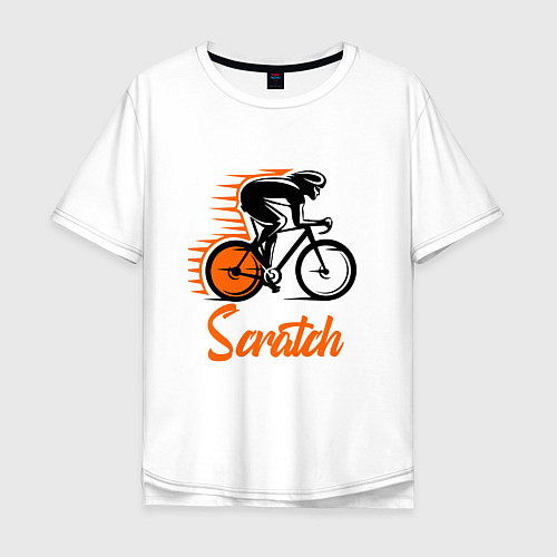 Мужская футболка оверсайз Cycling scratch race / Белый – фото 1