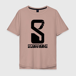 Футболка оверсайз мужская Scorpions logo, цвет: пыльно-розовый