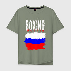 Футболка оверсайз мужская Бокс Россия, цвет: авокадо