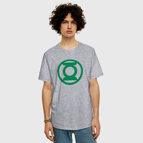 Мужская футболка оверсайз Зелёный Фонарь / Меланж – фото 3