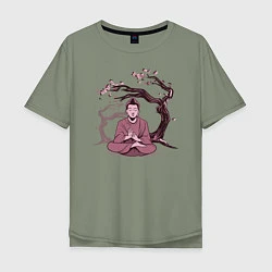 Мужская футболка оверсайз Будда Сакура