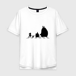 Футболка оверсайз мужская Totoro Beatles цвета белый — фото 1