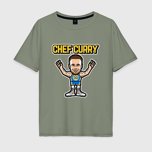 Мужская футболка оверсайз Chef Curry / Авокадо – фото 1