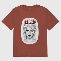 Футболка оверсайз мужская Цирилла, цвет: кирпичный