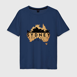 Футболка оверсайз мужская Сидней Австралия, цвет: тёмно-синий