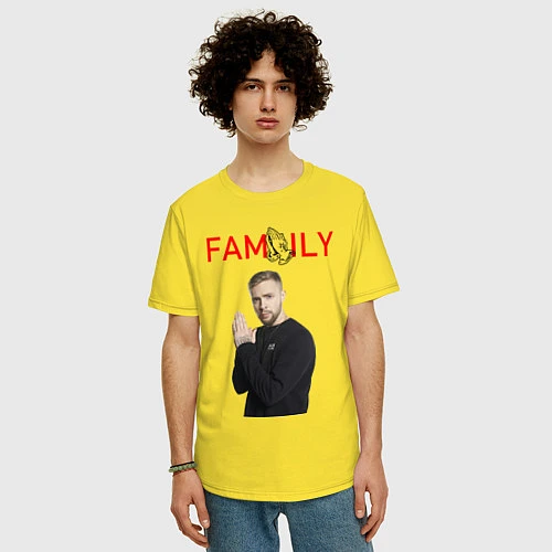 Мужская футболка оверсайз ЕГОР КРИД - FAMILY / Желтый – фото 3