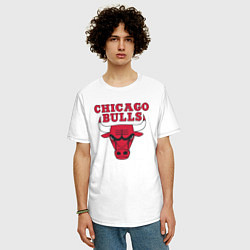 Футболка оверсайз мужская CHICAGO BULLS, цвет: белый — фото 2