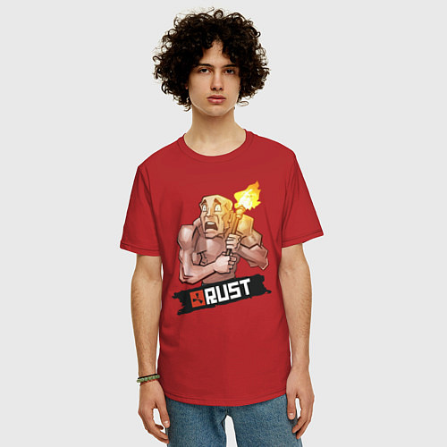 Мужская футболка оверсайз Rust / Красный – фото 3