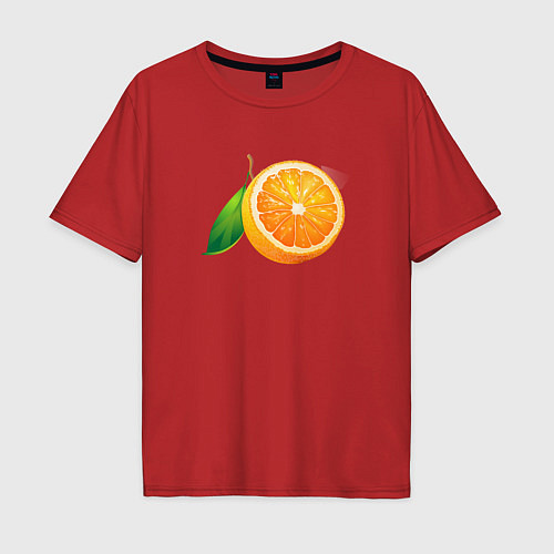 Мужская футболка оверсайз Апельсин / Красный – фото 1