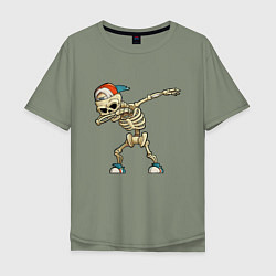 Мужская футболка оверсайз Dab Skeleton