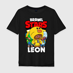 Мужская футболка оверсайз BRAWL STARS LEON