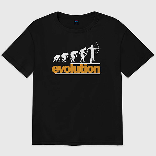 Мужская футболка оверсайз Evolution of the archer / Черный – фото 1
