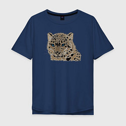 Мужская футболка оверсайз Metallized Snow Leopard