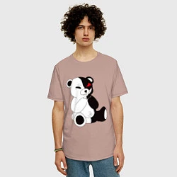 Футболка оверсайз мужская Monokuma, цвет: пыльно-розовый — фото 2