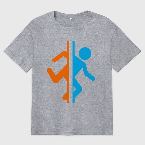 Мужская футболка оверсайз PORTAL / Меланж – фото 1