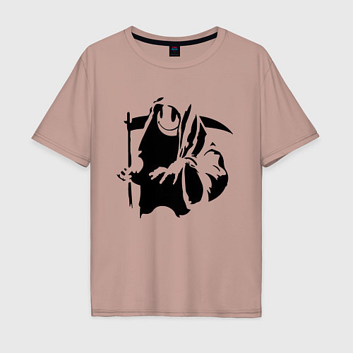 Мужская футболка оверсайз Banksy / Пыльно-розовый – фото 1