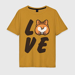 Мужская футболка оверсайз Love Corgi