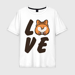 Мужская футболка оверсайз Love Corgi