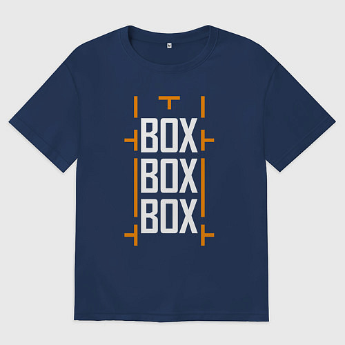 Мужская футболка оверсайз Box box box / Тёмно-синий – фото 1