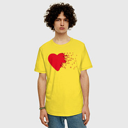Футболка оверсайз мужская Сердце, цвет: желтый — фото 2