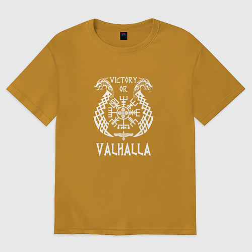 Мужская футболка оверсайз Valhalla / Горчичный – фото 1