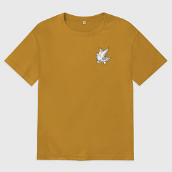 Футболка оверсайз мужская LIL PEEP НА СПИНЕ, цвет: горчичный